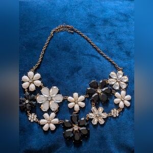 Floral Black and White Necklace